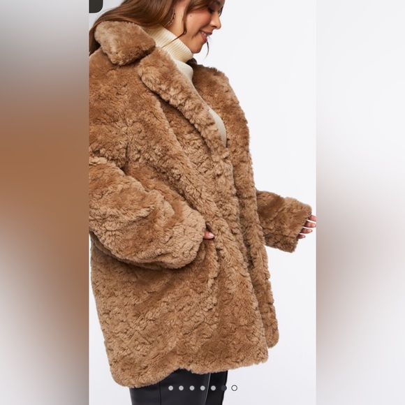 Forever 21 plus size plush teddy coat lined - Picture 3 of 8